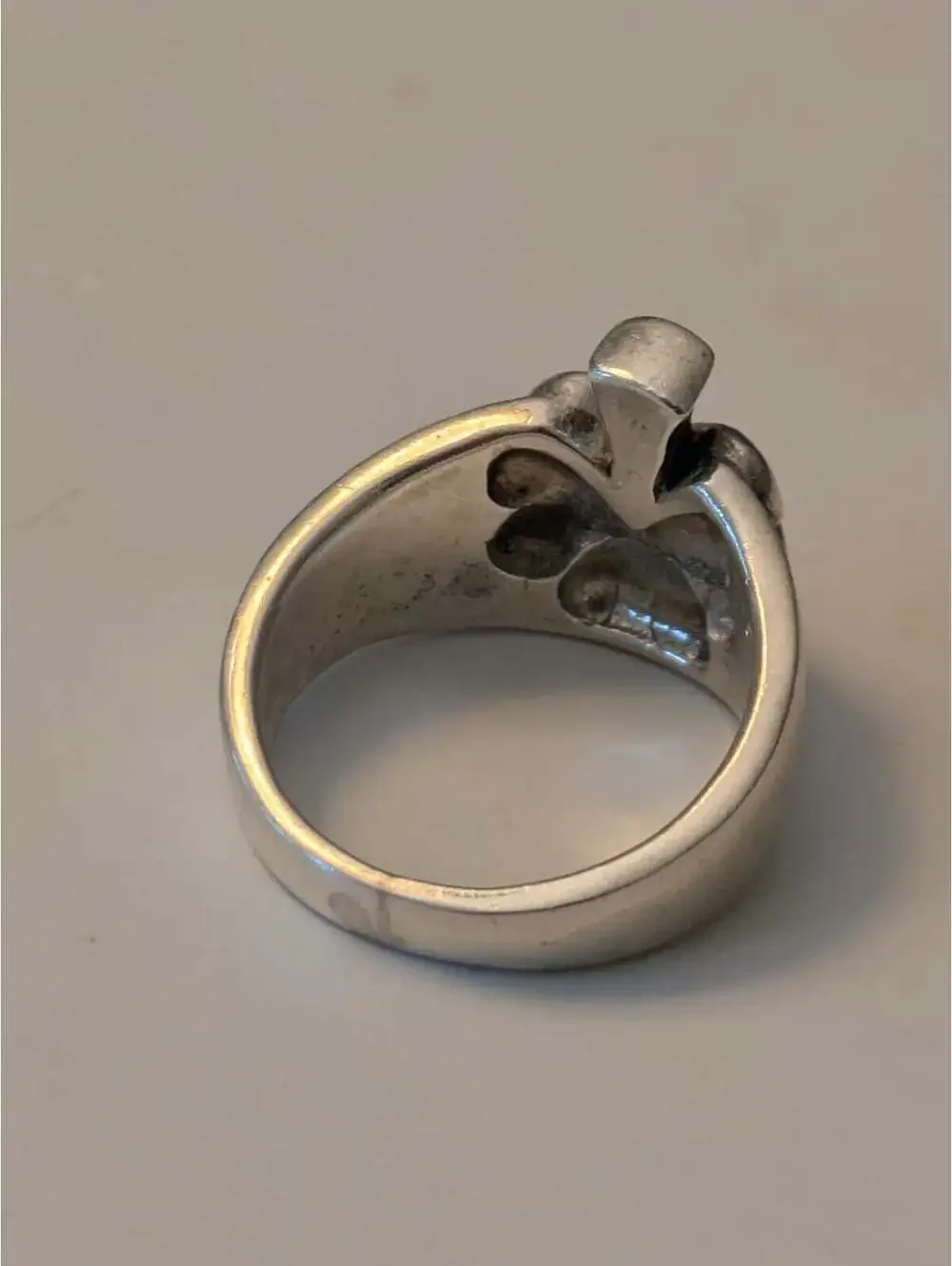 1980's solid sterling silver lucky clover shamrock ring